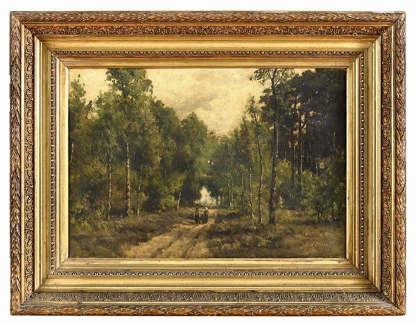 VIALE NEL BOSCO CON LEGNAIUOLI DI ABRAHAM VAN DER WISSEL