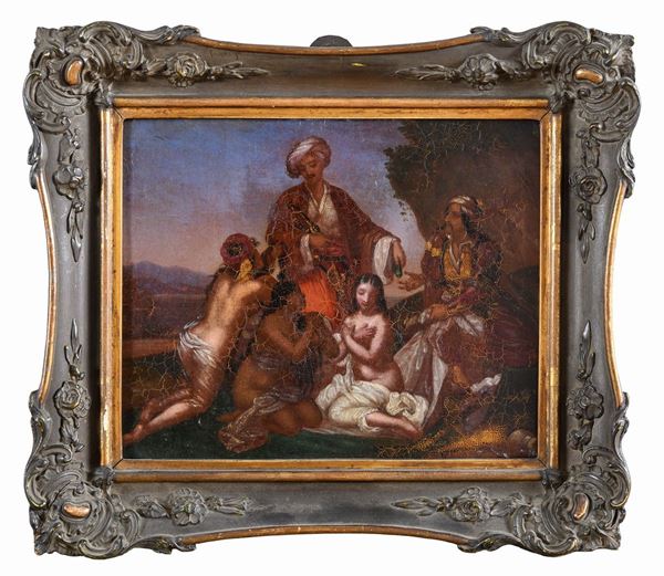 DIPINTO LA VENDITA DELLE SCHIAVE DI PITTORE FRANCESE
