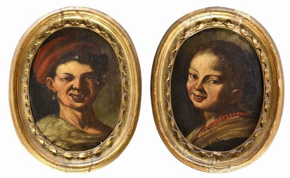 COPPIA DIPINTI MASANIELLO E LA MOGLIE DI PITTORE NAPOLETANO