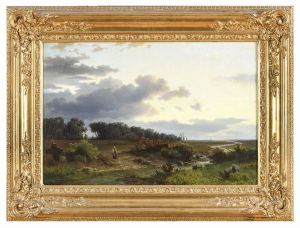 PAESAGGIO ALL&#39;IMBRUNIRE DI AXEL WILHELM NORDGREN