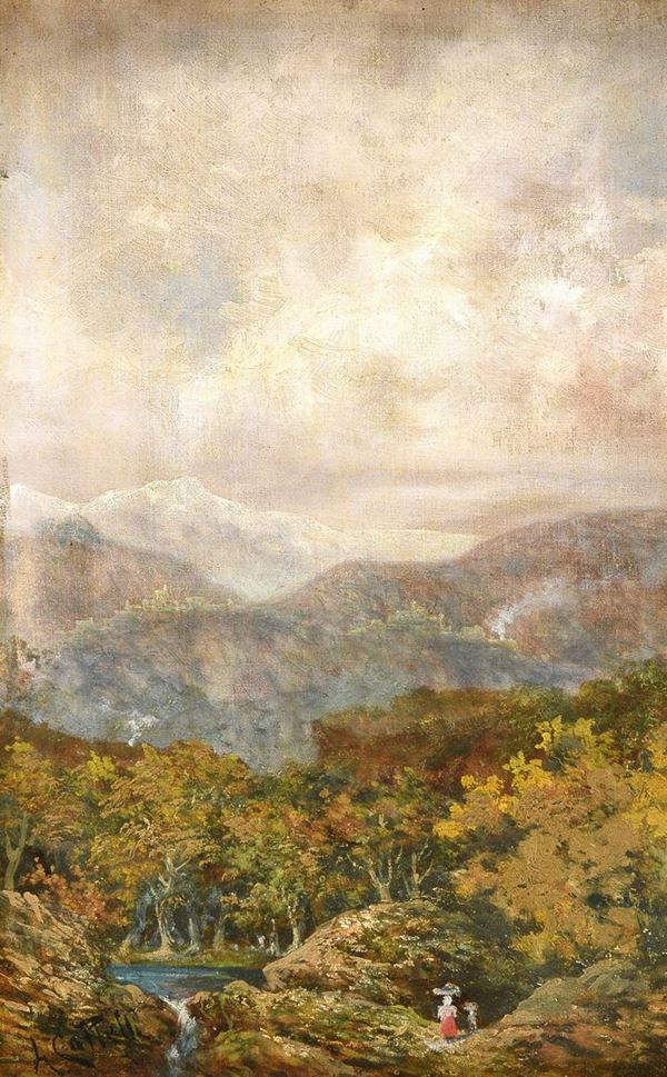 DIPINTO PAESAGGIO MONTUOSO DI ALESSANDRO CASTELLI