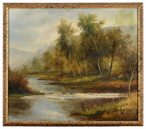 DIPINTO PAESAGGIO FLUVIALE DI BENJAMIN WILLIAMS LEADER