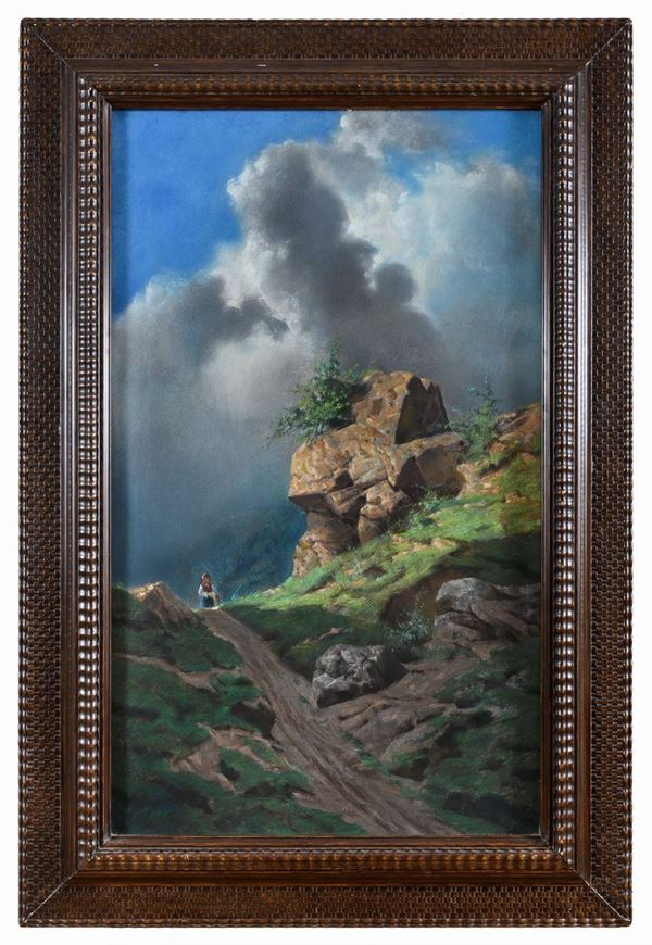 DIPINTO PAESAGGIO MONTANO DI CORIOLANO VIGHI