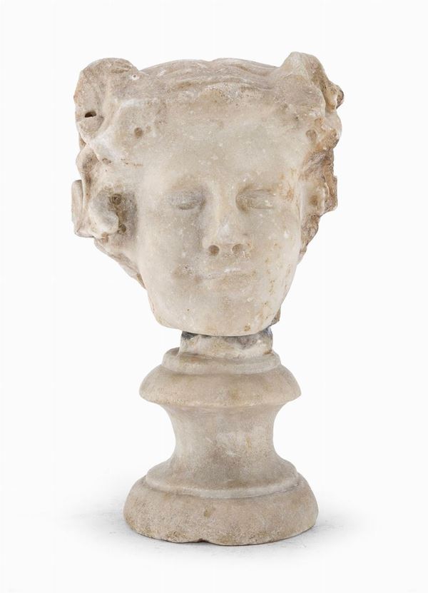 SCULTURA TESTA DI GIOVANE FAUNO
