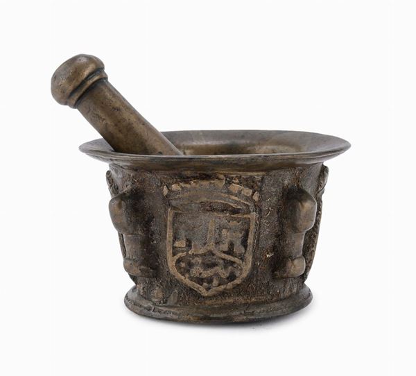 MORTAIO CON PESTELLO IN BRONZO, XVI SECOLO