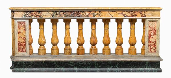 BALAUSTRA IN LEGNO LACCATO A FINTI MARMI