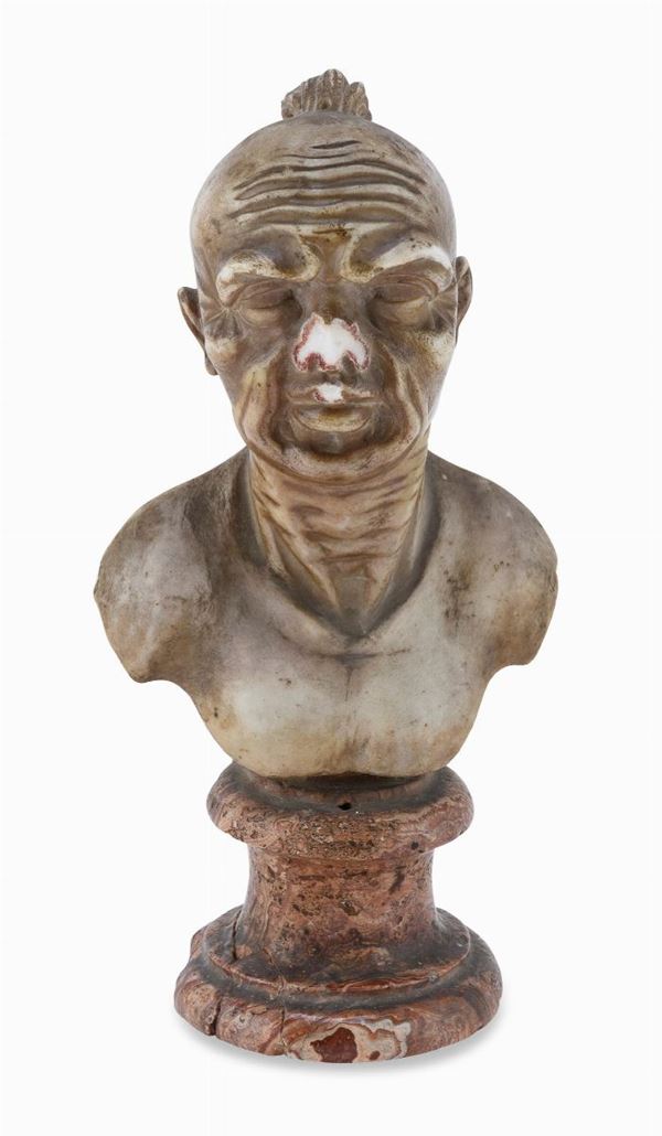 BUSTO DI NUBIANO IN ALABASTRO