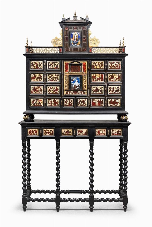 MONETIERE IN EBANO, FIANDRE FINE XVII SECOLO