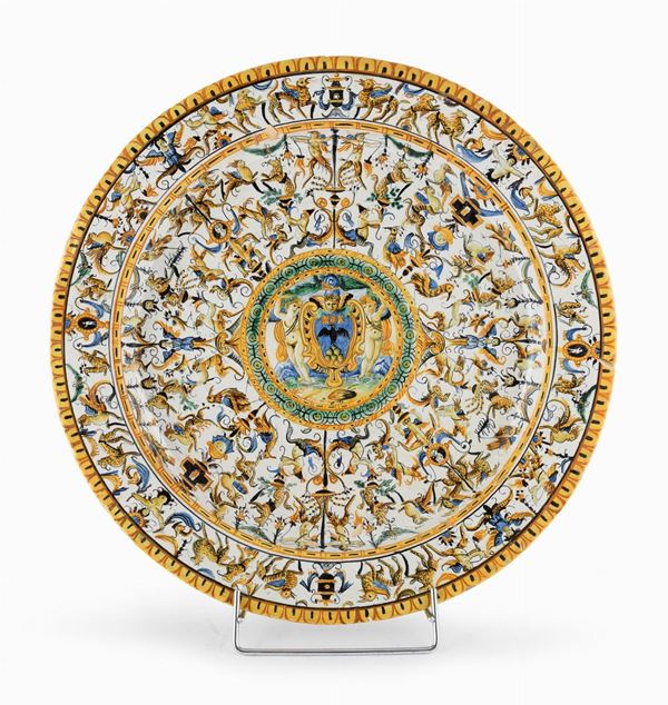 PIATTO IN MAIOLICA, LUCA CAMBIASI URBINO