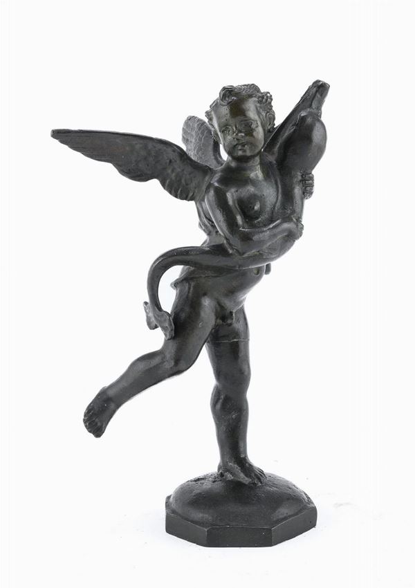 SCULTURA DI CHERUBINO IN BRONZO