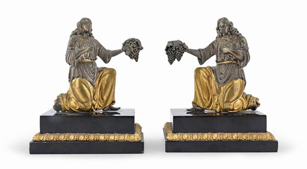 COPPIA DI REGGILIBRI IN BRONZO, PERIODO NEOCLASSICO