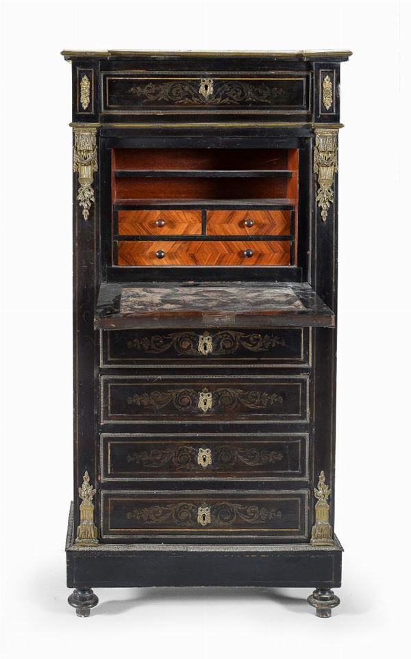 PICCOLO SECRETAIRE IN EBANO, FRANCIA NAPOLEONE III