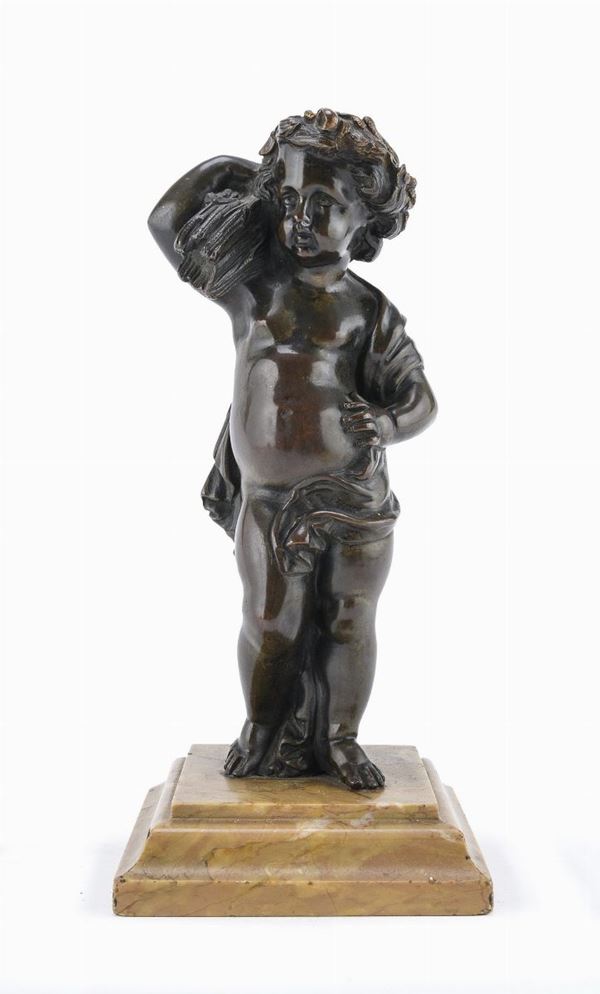 SCULTURA ALLEGORIA IN BRONZO BRUNITO