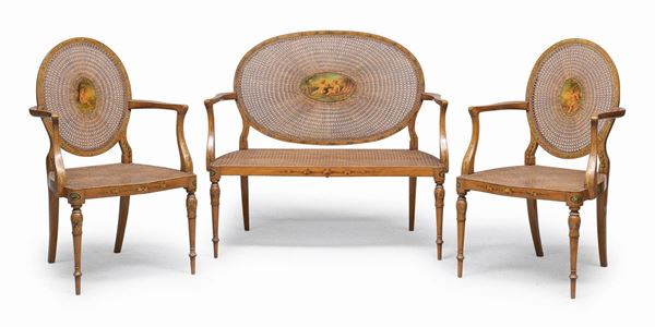 SALOTTINO IN SATINWOOD, INGHILTERRA XIX SECOLO