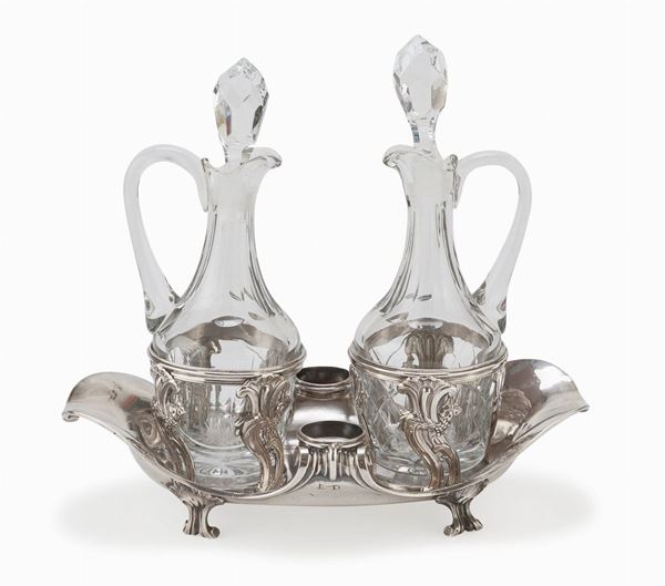 OLIERA IN ARGENTO E CRISTALLO, FRANCIA 1765