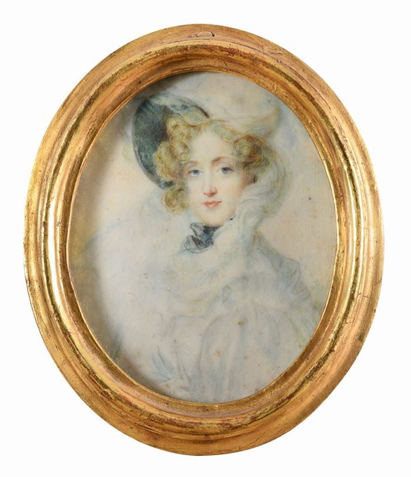 MINIATURA RITRATTO DI GENTILDONNA