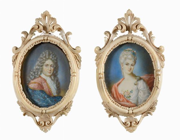 COPPIA DI MINIATURE FRANCESI RITRATTI