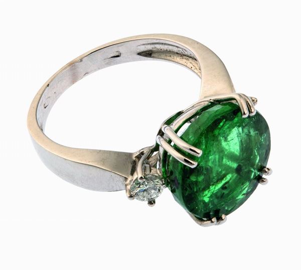 ANELLO CON SMERALDO E BRILLANTI
