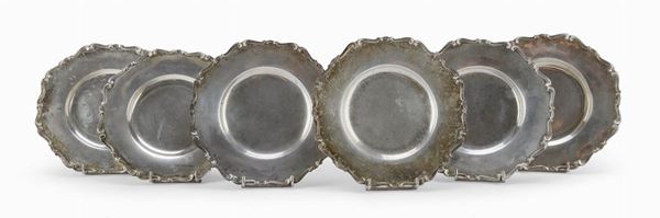 SEI PIATTINI IN ARGENTO, CESA ALESSANDRIA 1935/1945