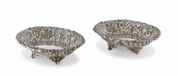 COPPIA DI CESTINI IN ARGENTO, LONDRA 1894