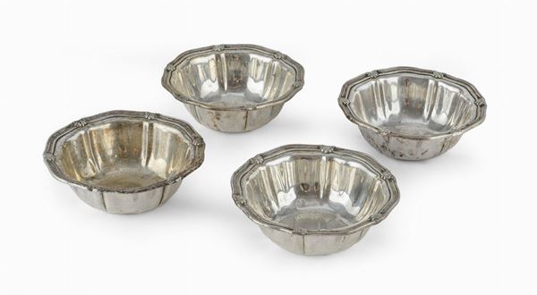 QUATTRO COPPETE IN ARGENTO, ALESSANDRIA 1930/1940