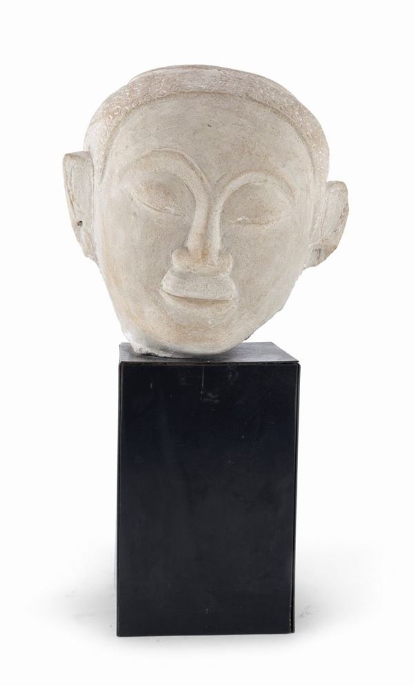 TESTA IN GESSO DI BUDDHA, BIRMANIA