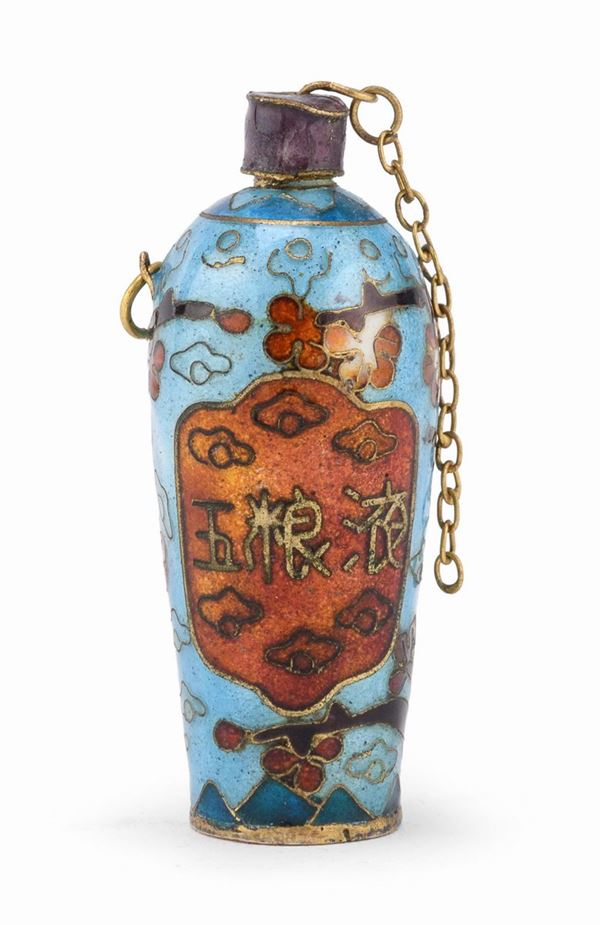 SNUFF-BOTTLE MIGNON A SMALTI CLOISONN&#200;, CINA