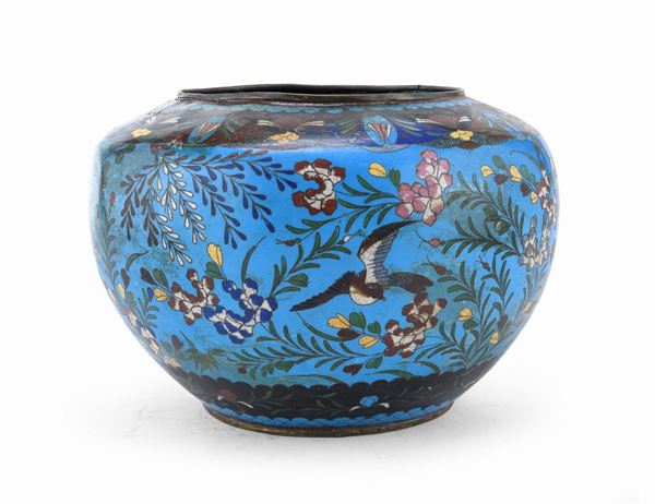 VASO A SMALTI CLOISONN&#200;, GIAPPONE FINE XIX, INIZIO XX SECOLO