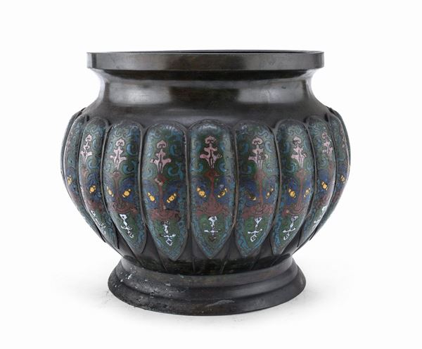 VASO A SMALTI CLOISONN&#200;, GIAPPONE FINE XIX SECOLO