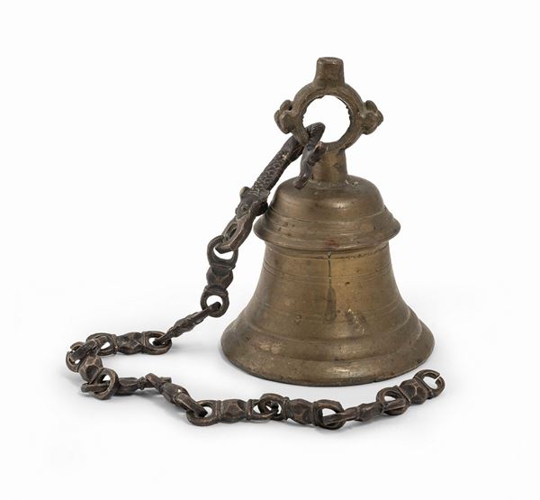CAMPANA IN BRONZO, ARTE INDO-PORTOGHESE XIX SECOLO