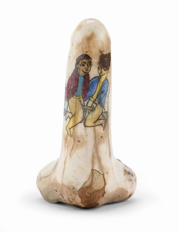 SCULTURA IN TERRACOTTA INVETRIATA E SMALTATA, PERSIA