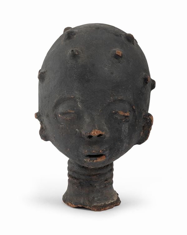 TESTA IN TERRACOTTA, GHANA O MALI XIX - XX SECOLO