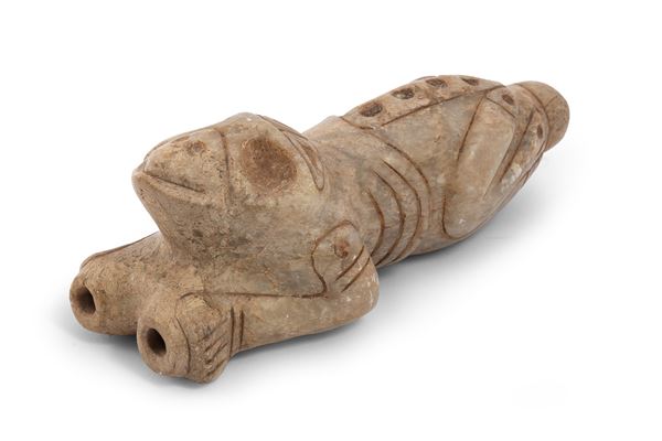 SCULTURA INALATORE COHOBA IN PIETRA, CULTURA TAINO 1100-1500 A.D.