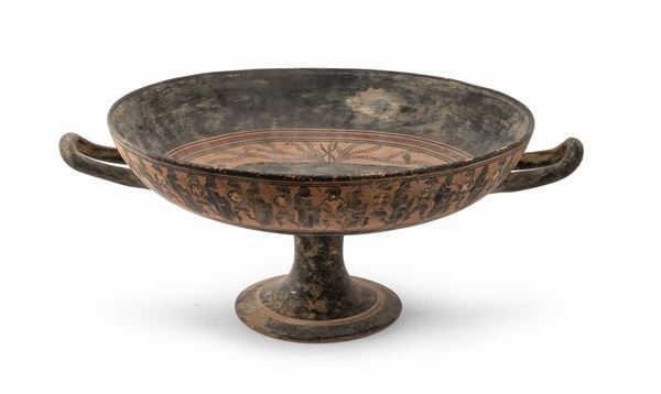 GRANDE KYLIX A FIGURE NERE, XIX SECOLO