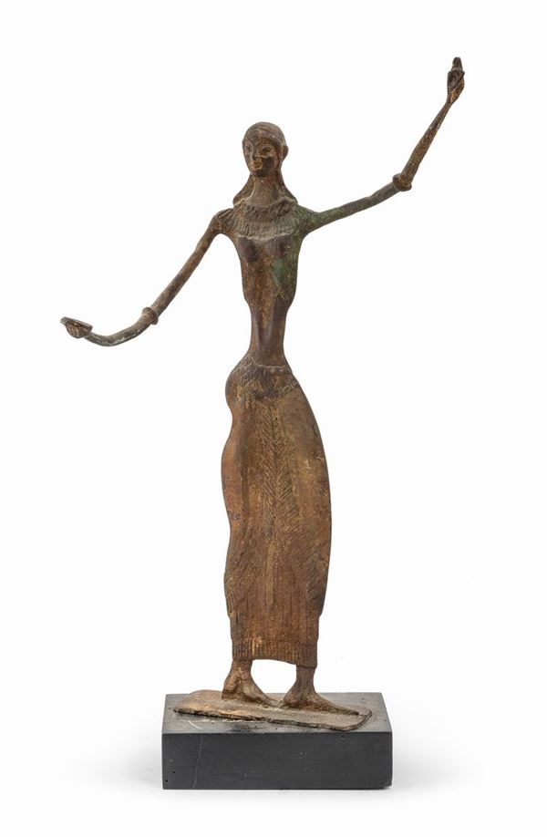 SCULTURA OFFERENTE IN BRONZO, XX SECOLO