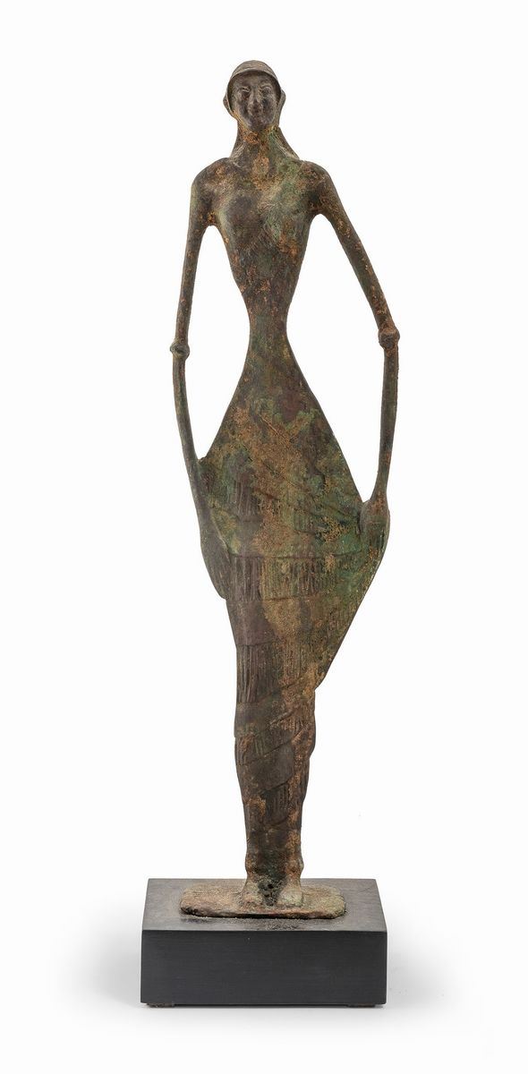 SCULTURA IN BRONZO DI STILE ETRUSCO, XX SECOLO