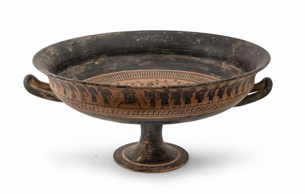 GRANDE KYLIX A FIGURE NERE, XIX SECOLO