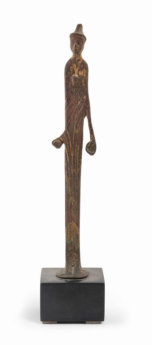 SCULTURA IN BRONZO DI STILE ETRUSCO, XIX SECOLO