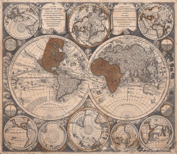 INCISIONE GLOBO TERRESTRE DI MATTH&#196;US SEUTTER