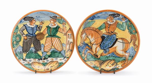 COPPIA DI PIATTI IN CERAMICA, COPIE DA MONTELUPO