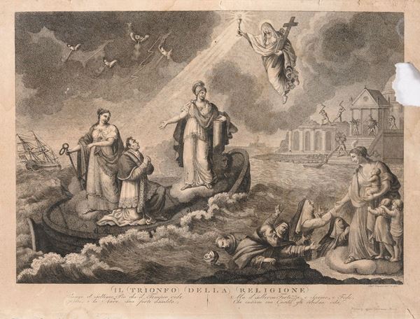 INCISIONE TRIONFO DELLA RELIGIONE DI ANTONIO VERICO