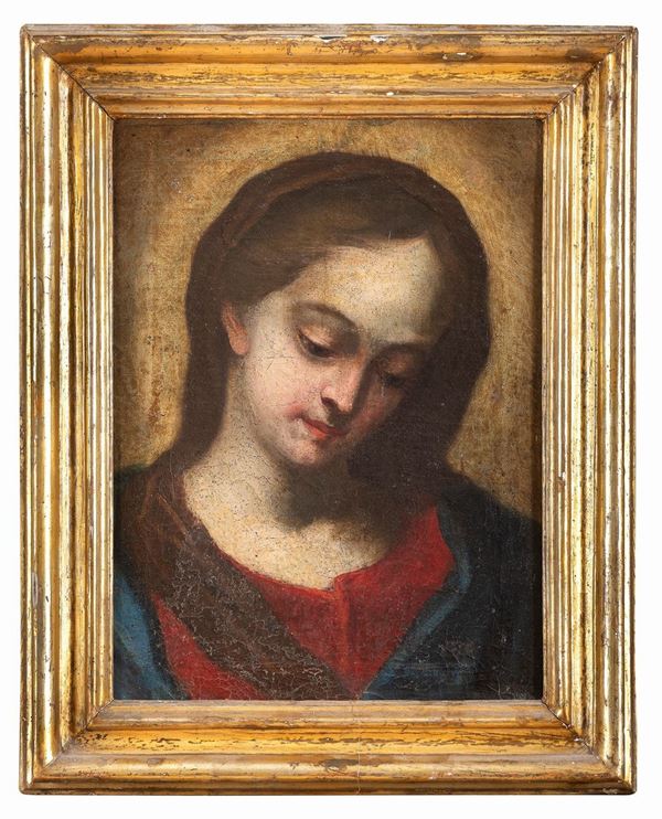 VOLTO DELLA VERGINE DI PITTORE NAPOLETANO DEL SEICENTO