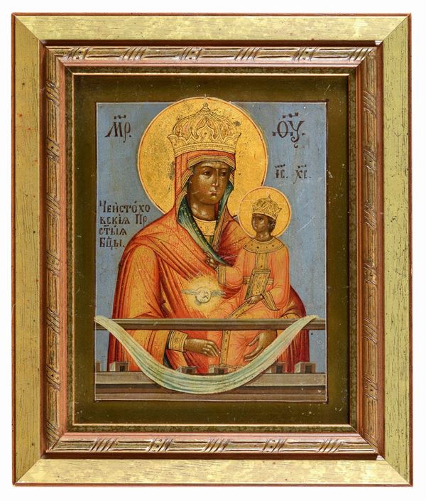 ICONA RUSSA VERGINE CON GES&#217; BENEDICENTE