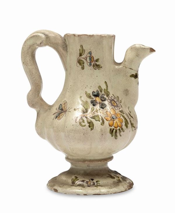 PICCOLA CAFFETTIERA IN MAIOLICA, PROBABILMENTE BASSANO