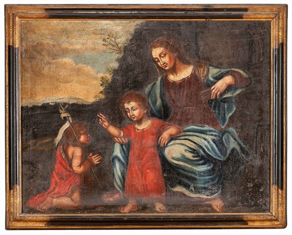 DIPINTO VERGINE COL BAMBINO DI PITTORE NAPOLETANO