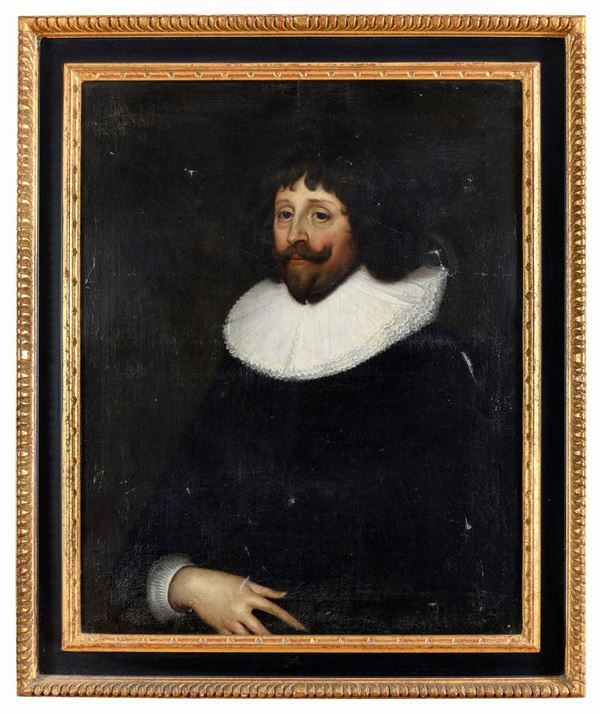 RITRATTO CON GORGERA DI SEGUACE DI ANTON VAN DYCK