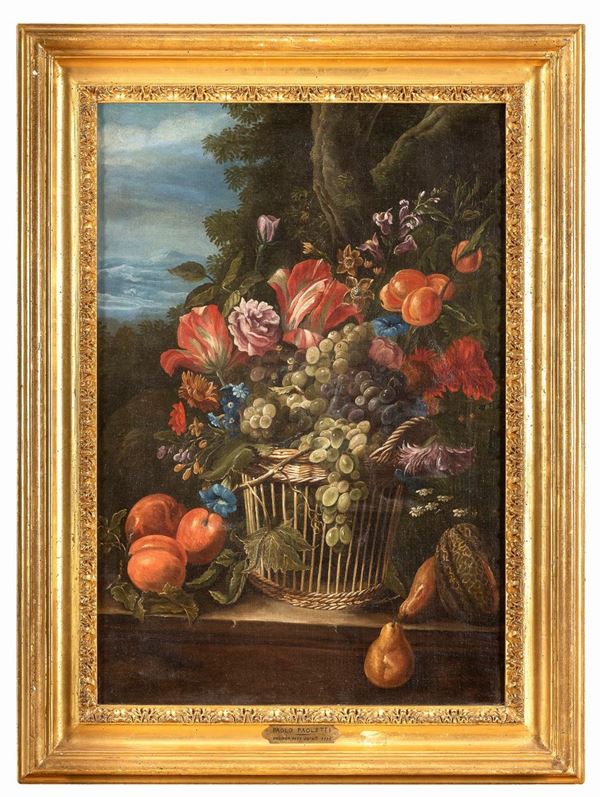 NATURA MORTA DI FIORI E FRUTTA DI PIETRO PAOLETTI