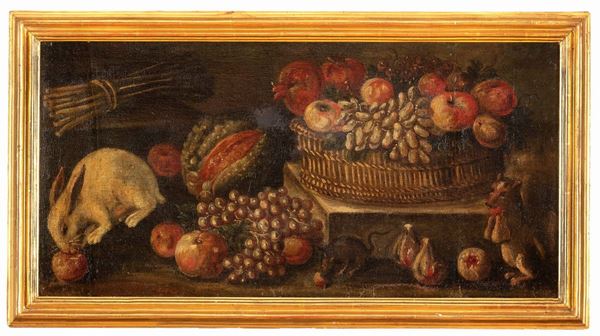 NATURA MORTA CON CONIGLIO DEL SEICENTO