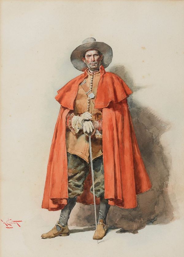 ACQUERELLO SPADACCINO DI LODOVICO DE COURTEN