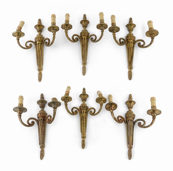 SEI APPLIQUES IN BRONZO